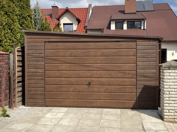 Garaż blaszany 4m x 6m, Orzech - drewnopodobny - obrazek 6