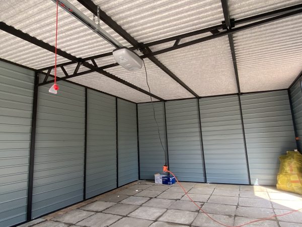 Garaż blaszany 4m x 6m, Orzech - drewnopodobny - obrazek 3