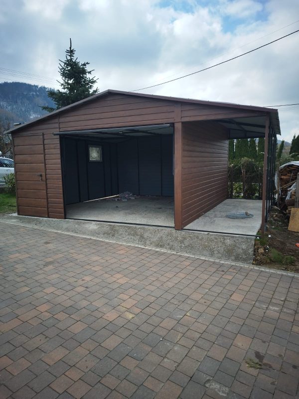 Garaż blaszany 5,5m x 6m + 1,5m wiata - obrazek 3